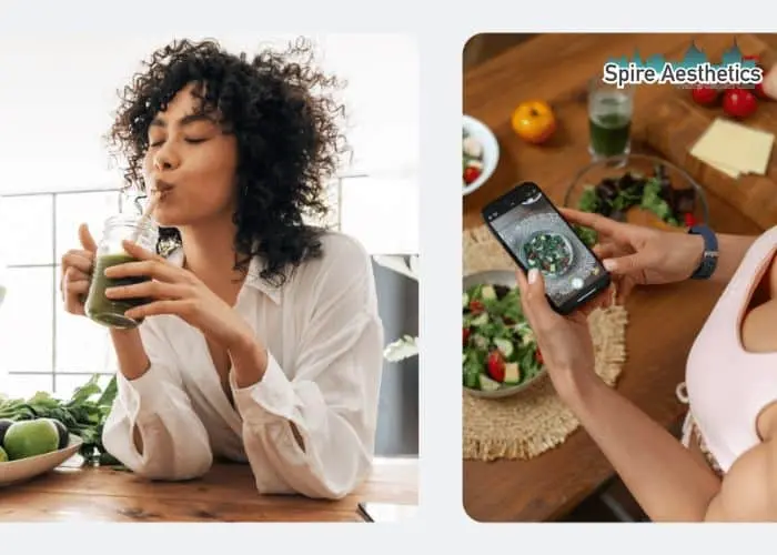 Image of woman looking into her diet and fat freezing Lowestoft to improve her health
